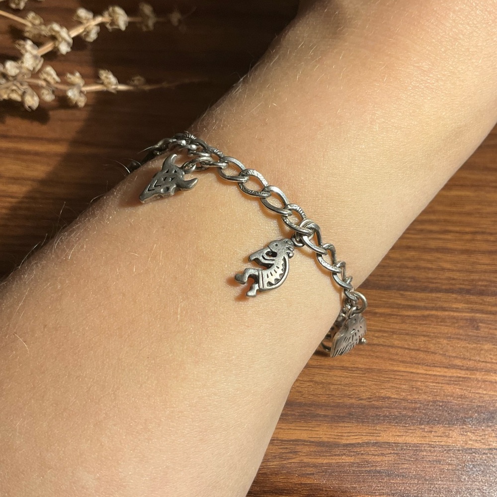 Sterling Silver Southwestern Charm Bracelet - Picture 9 of 9
